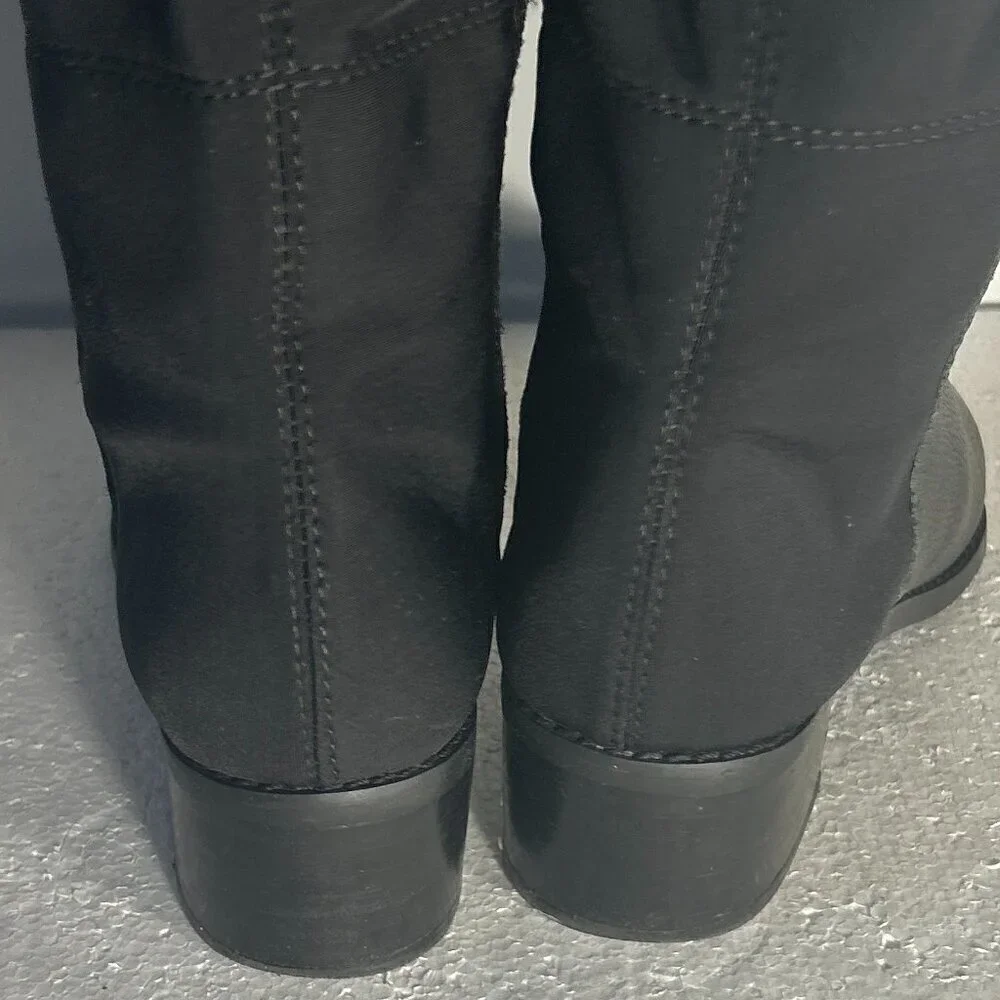 Lane Bryant SZ 7W  Letizia Black leather above knee boot Timeless Edgy Essential